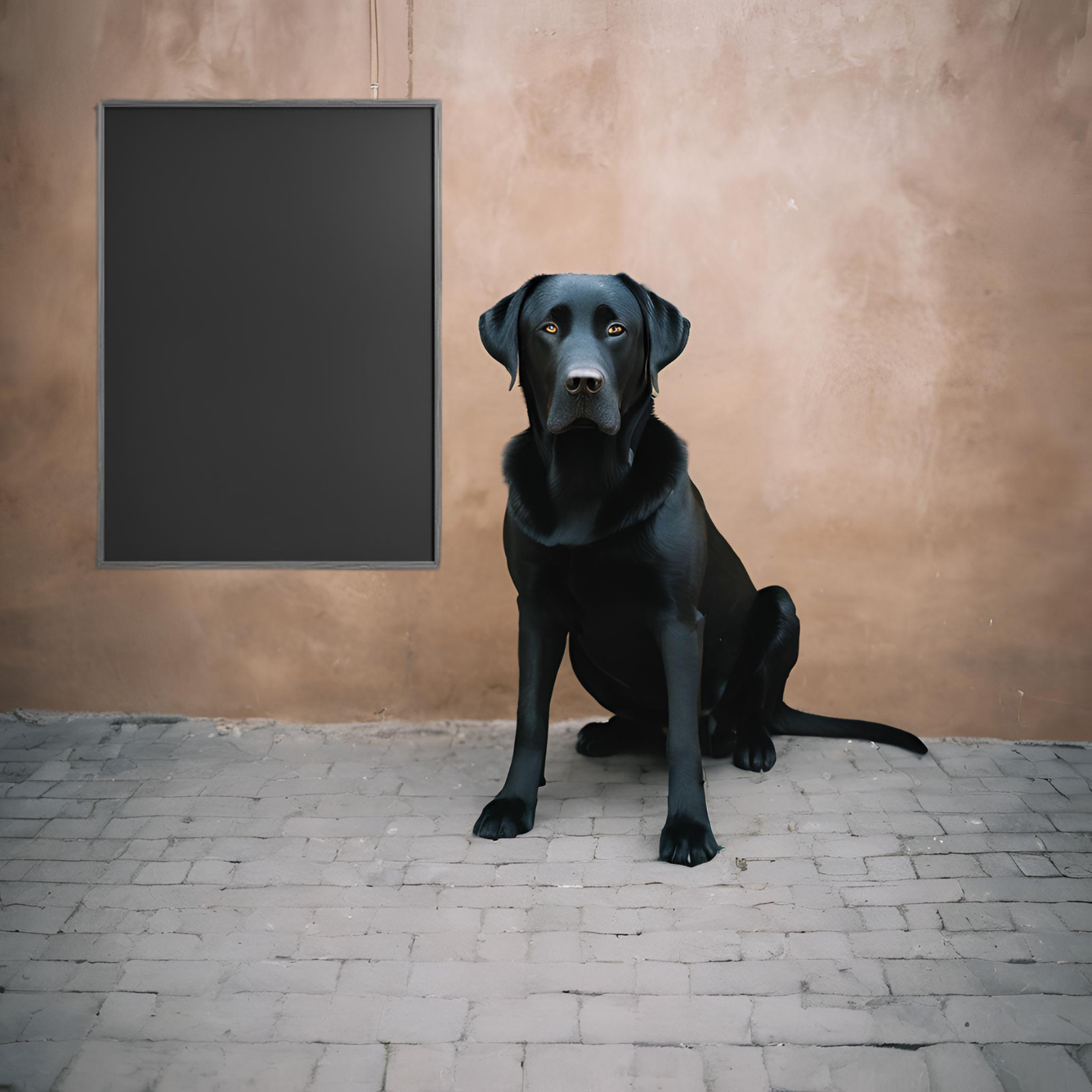 Infrarotheizung für Haustiere- Elbo-therm Tafelheizung mit Labrador im Vordergrund